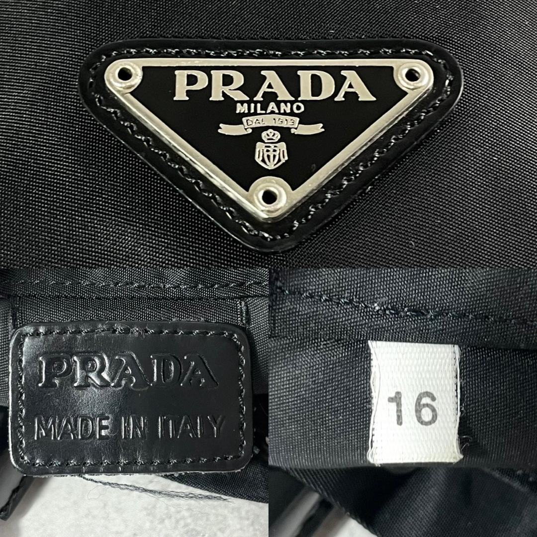 美品✨プラダ VELA 巾着 ミニポーチ バッグ ナイロン 三角ロゴ ネロ