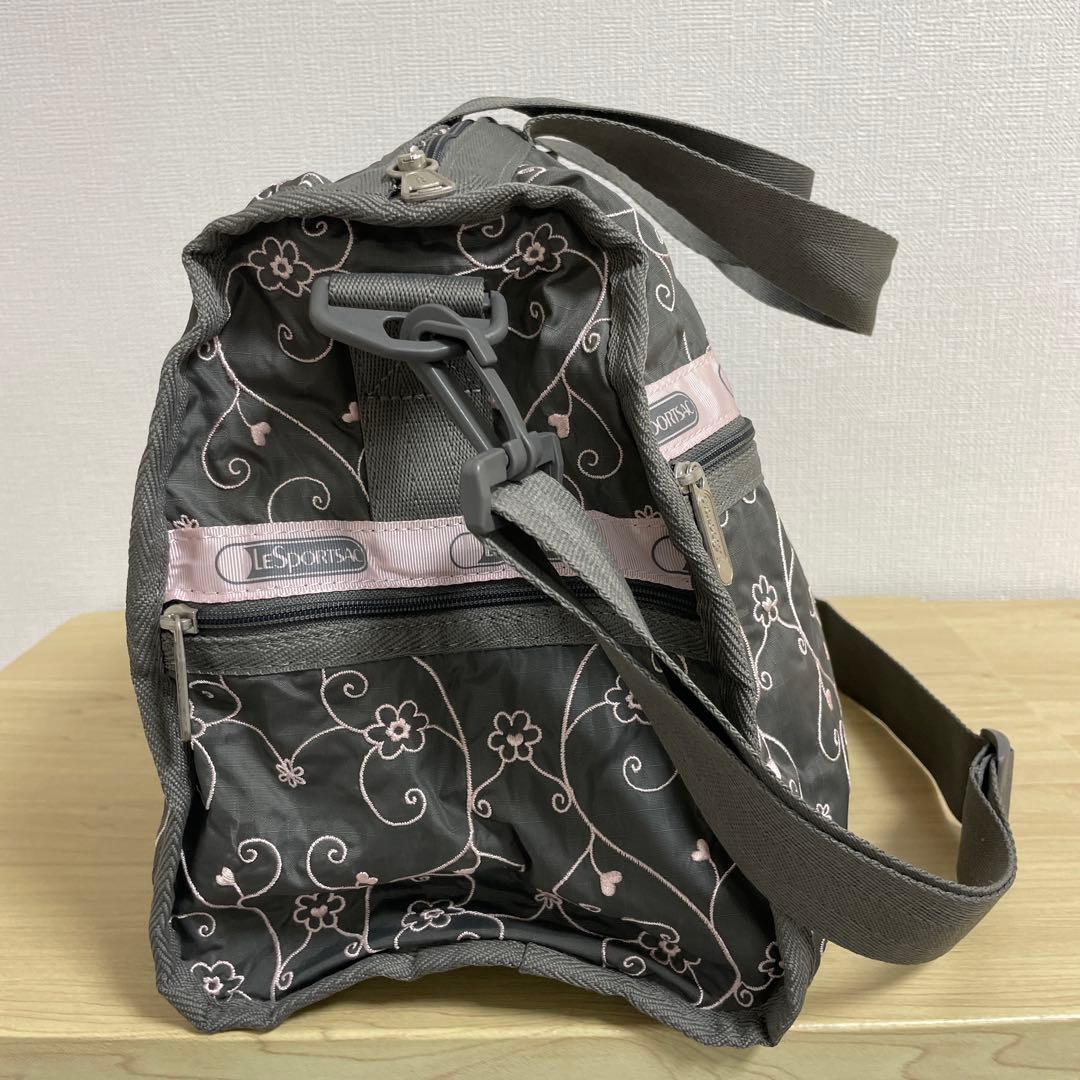 LeSportsac ボストンバッグ グレー ピンク