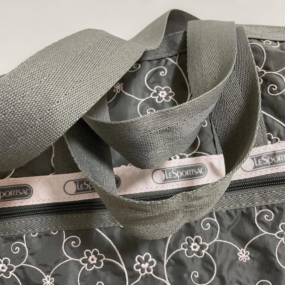 LeSportsac ボストンバッグ グレー ピンク