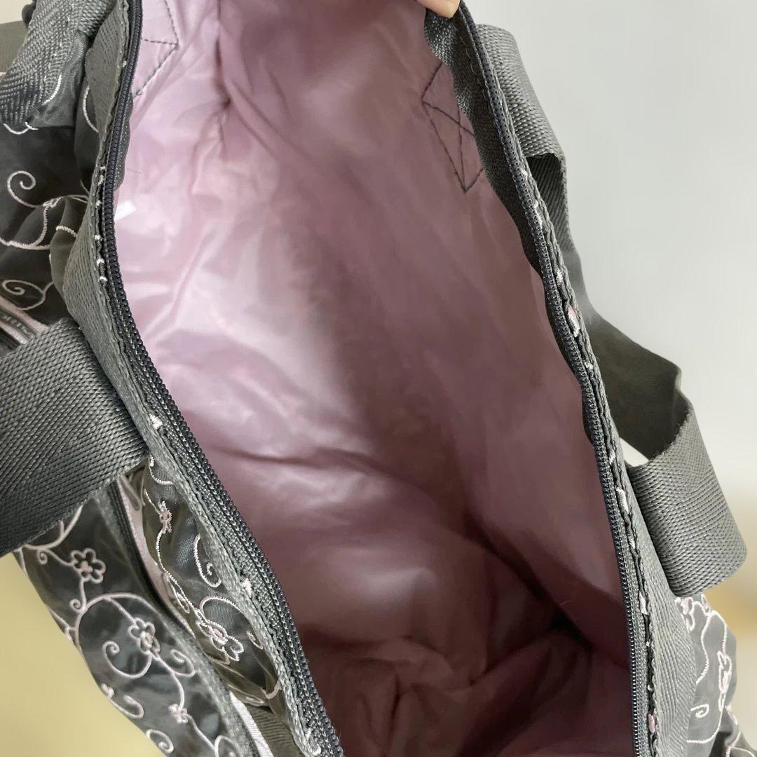 LeSportsac ボストンバッグ グレー ピンク