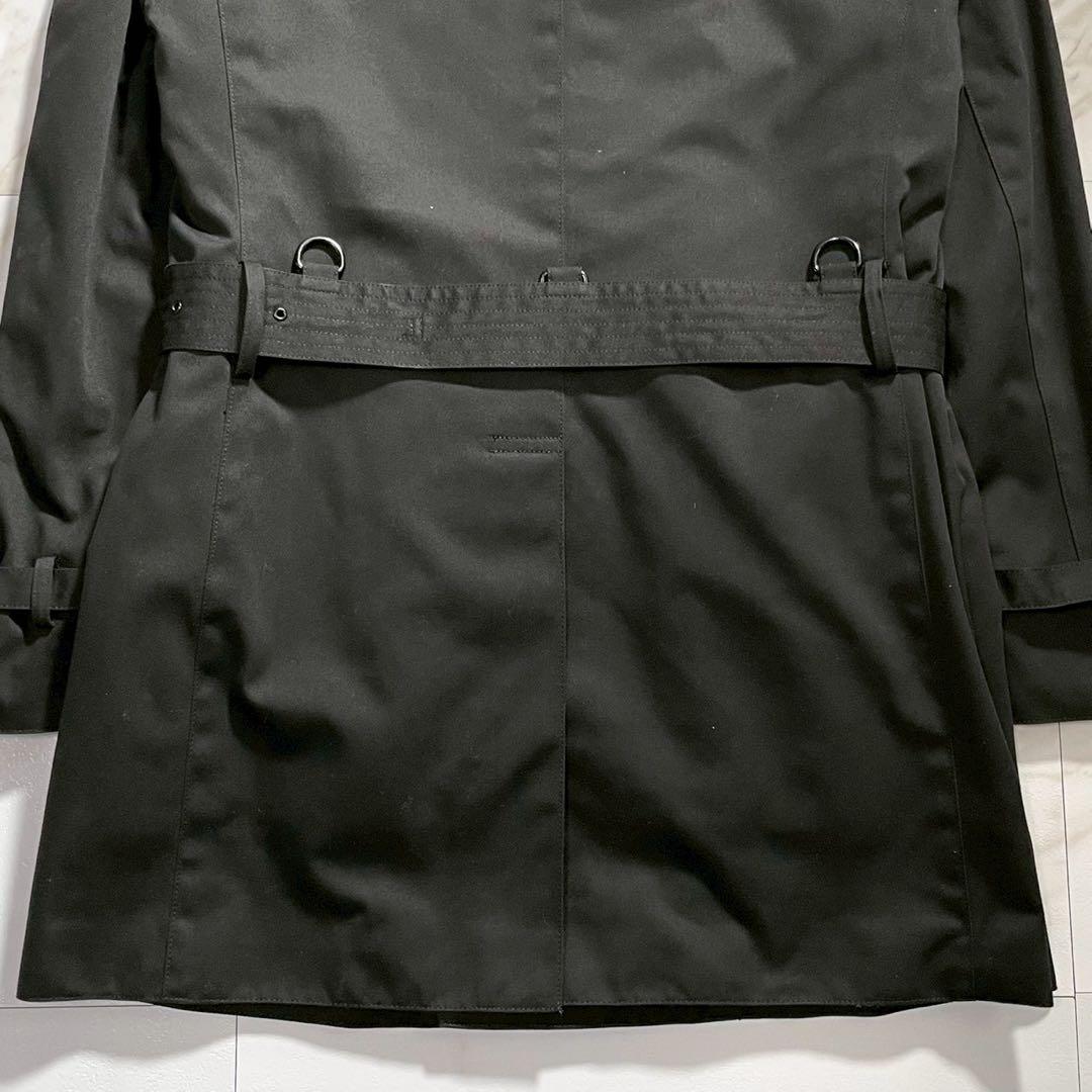 【美品】ポールスミス トレンチコート キルティング ライナー ストライプM 黒