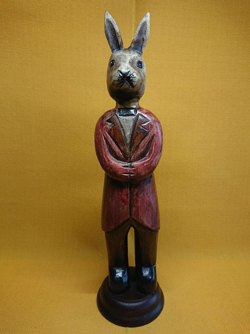 人形　ウサギ　オブジェ　置物　インテリア　工芸品　美術品　A2754
