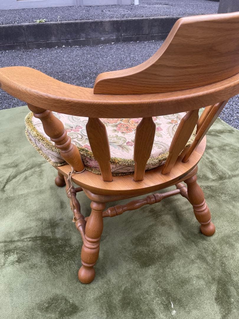 美品　飛騨家具　WINDS 太平 ウィンザーチェア 回転式 清掃 クッション付