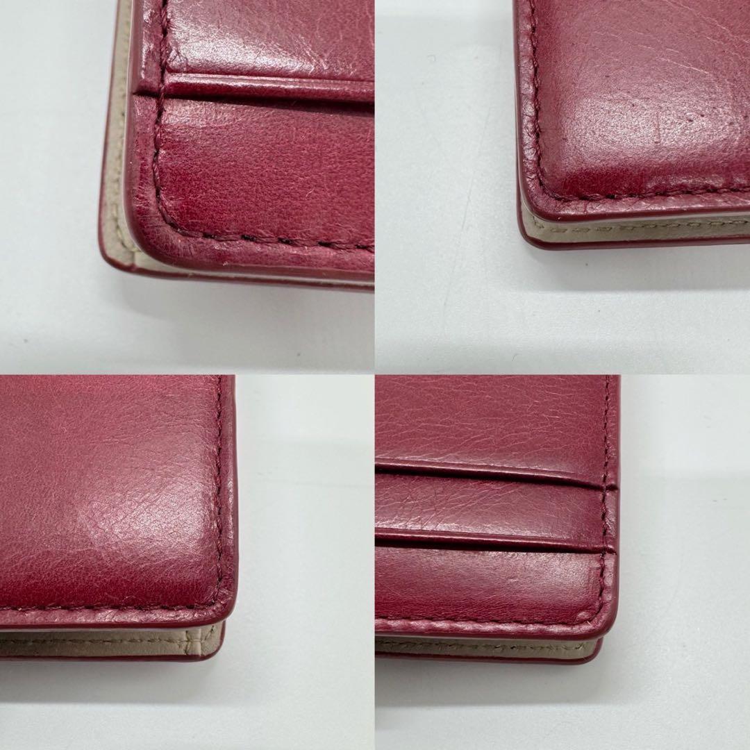 美品 TODS タイムレス 二つ折り財布 ボルドー レザー