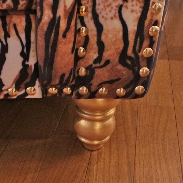 一人掛けソファ 虎柄 ファブリックチェア 個性派インテリア 143-137