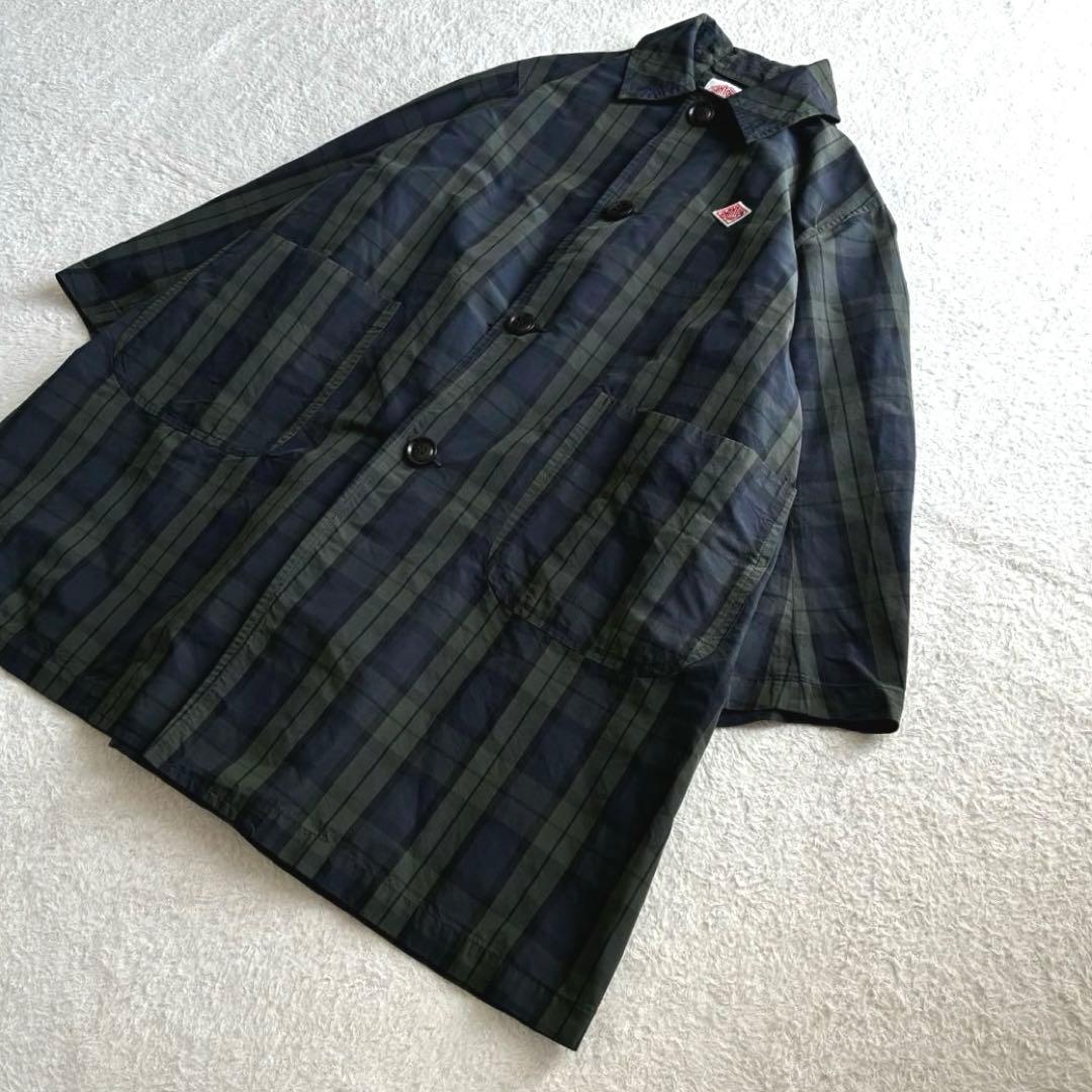 美品 ダントン レイビームス別注 ナイロンステンカラーコート ブラックウォッチ