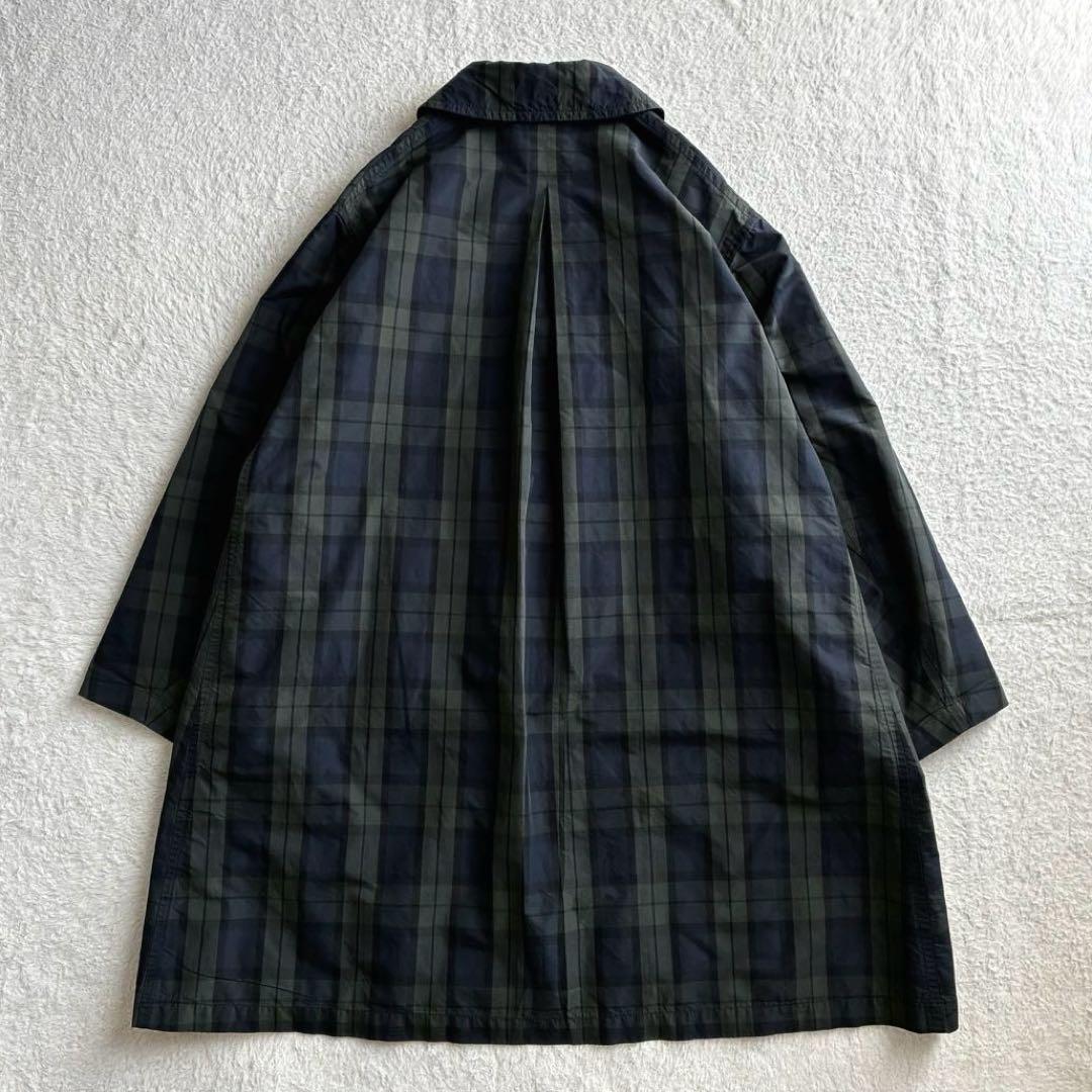 美品 ダントン レイビームス別注 ナイロンステンカラーコート ブラックウォッチ