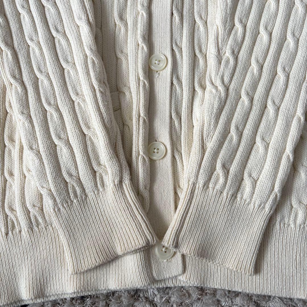 【美品✨】ポロラルフローレン　ニットカーディガン　ケーブルニット　刺繍　XL