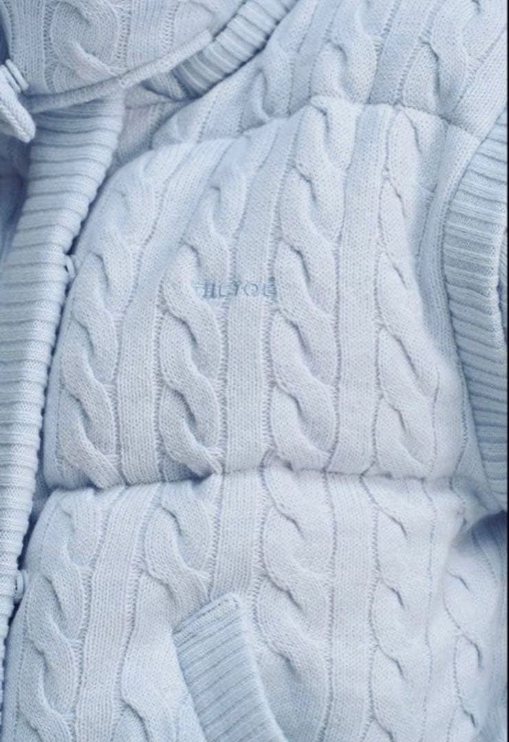 Shard Knit Down thetoe lightblueダウンジャケット
