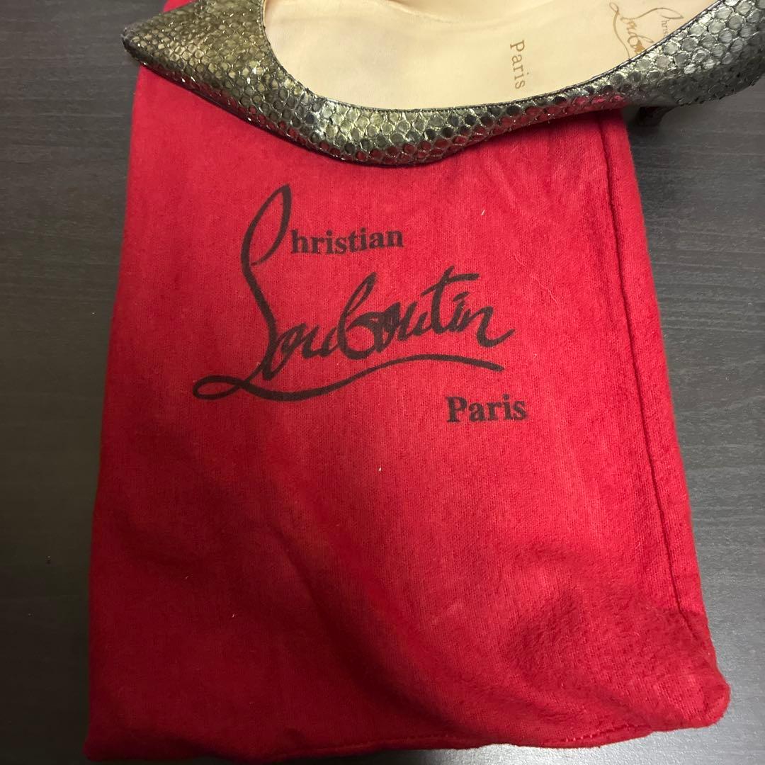 #1016 クリスチャンルブタン パイソン型押し ポインテッドトゥパンプス