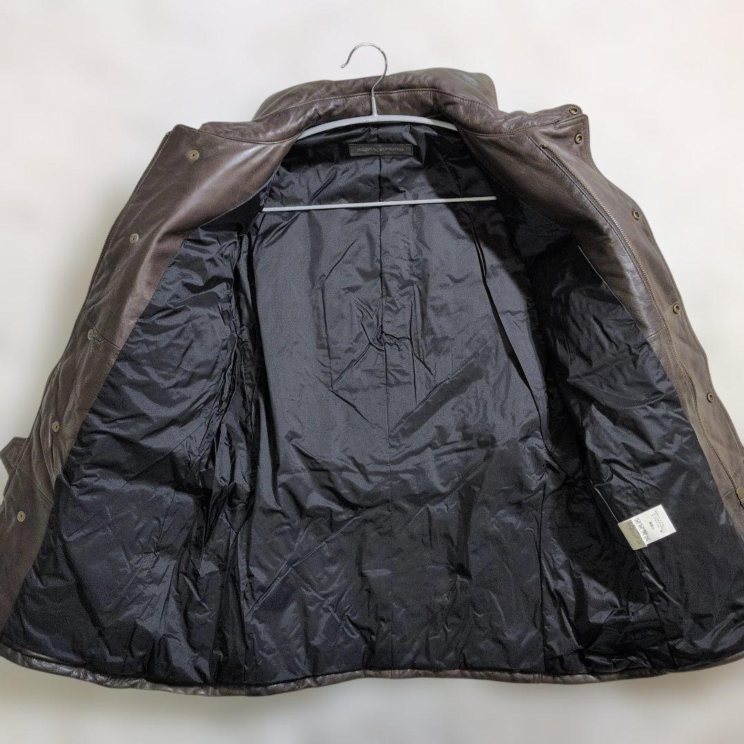 超良品★ジャーナルスタンダード シープスキン 中綿キルティングJK L 緑 羊革