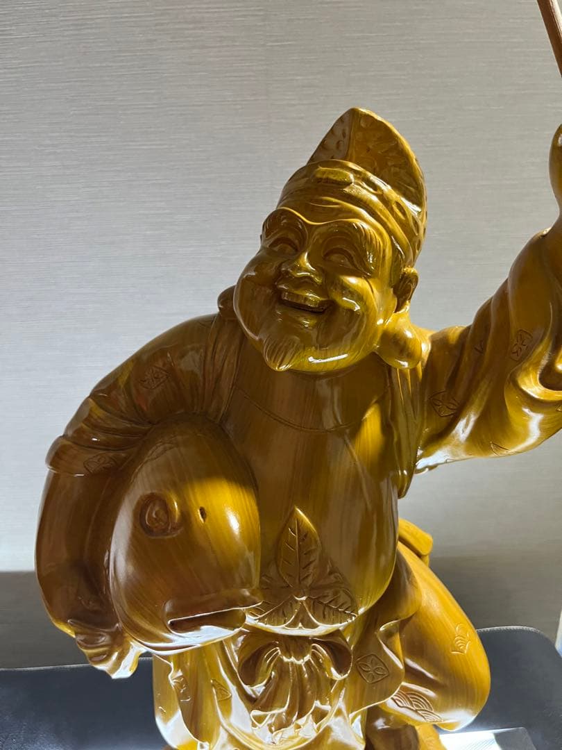 大黒天　恵比寿 二柱 二天像 仏像　置物 七福 神風水開運金運招財骨董