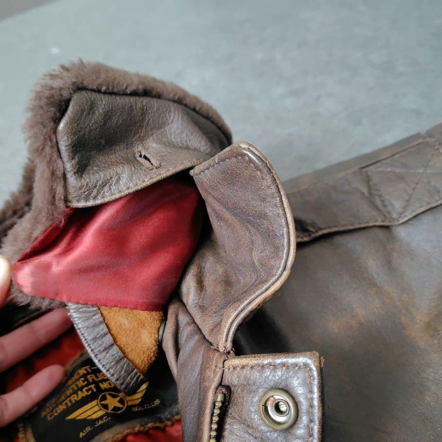 美品★フライト レザー ジャケット G-1 A-2 2-B ブラウン 本革 ボア
