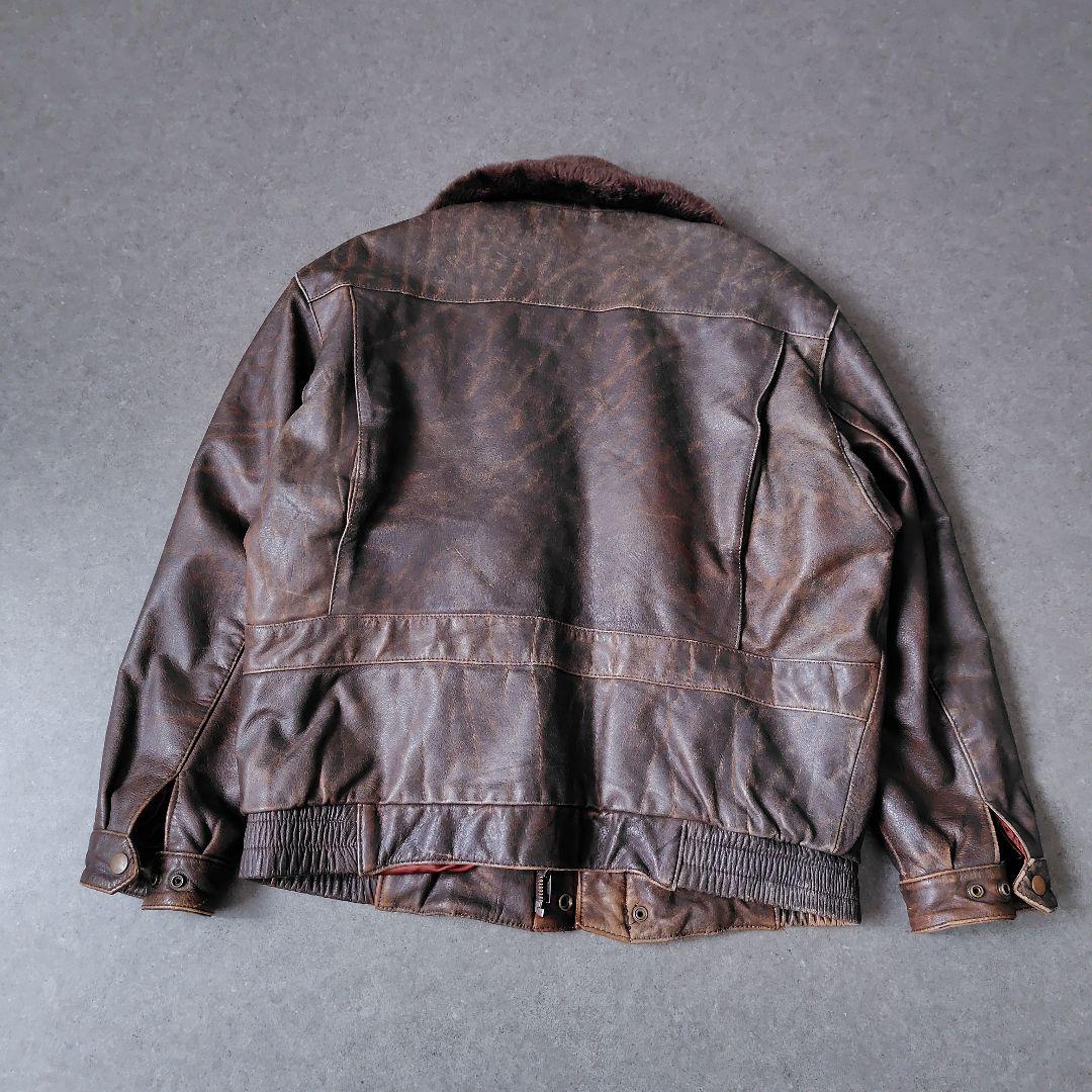 美品★フライト レザー ジャケット G-1 A-2 2-B ブラウン 本革 ボア