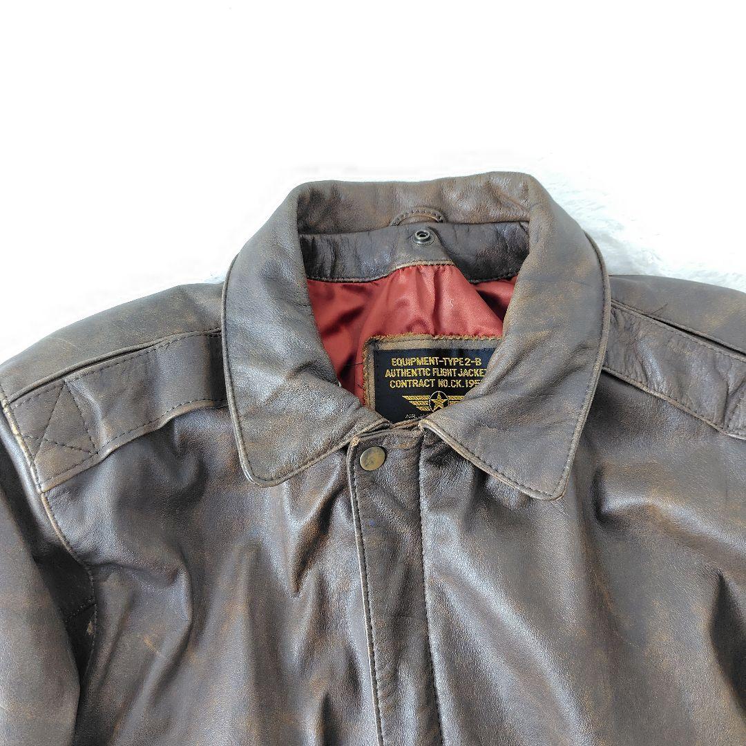 美品★フライト レザー ジャケット G-1 A-2 2-B ブラウン 本革 ボア