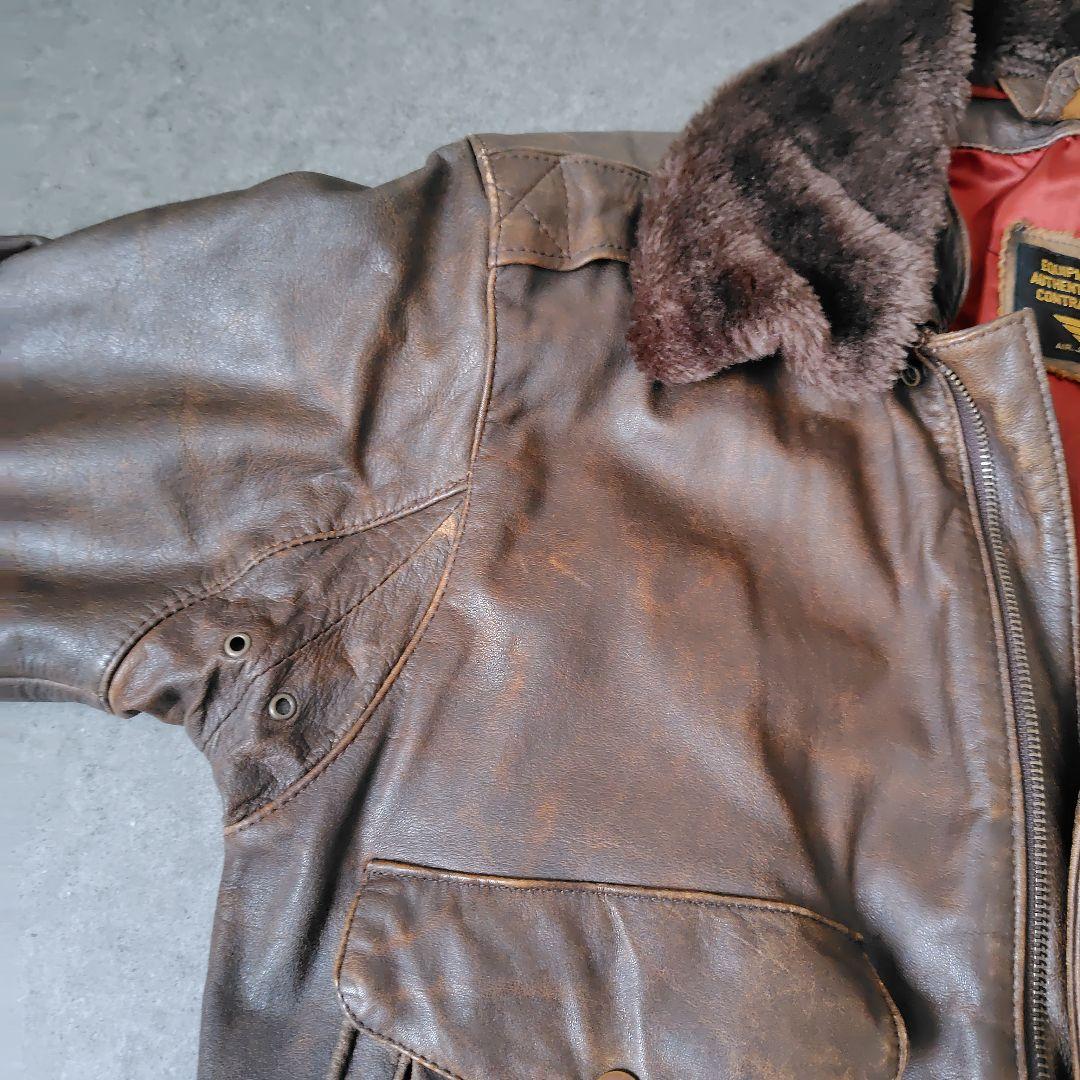 美品★フライト レザー ジャケット G-1 A-2 2-B ブラウン 本革 ボア