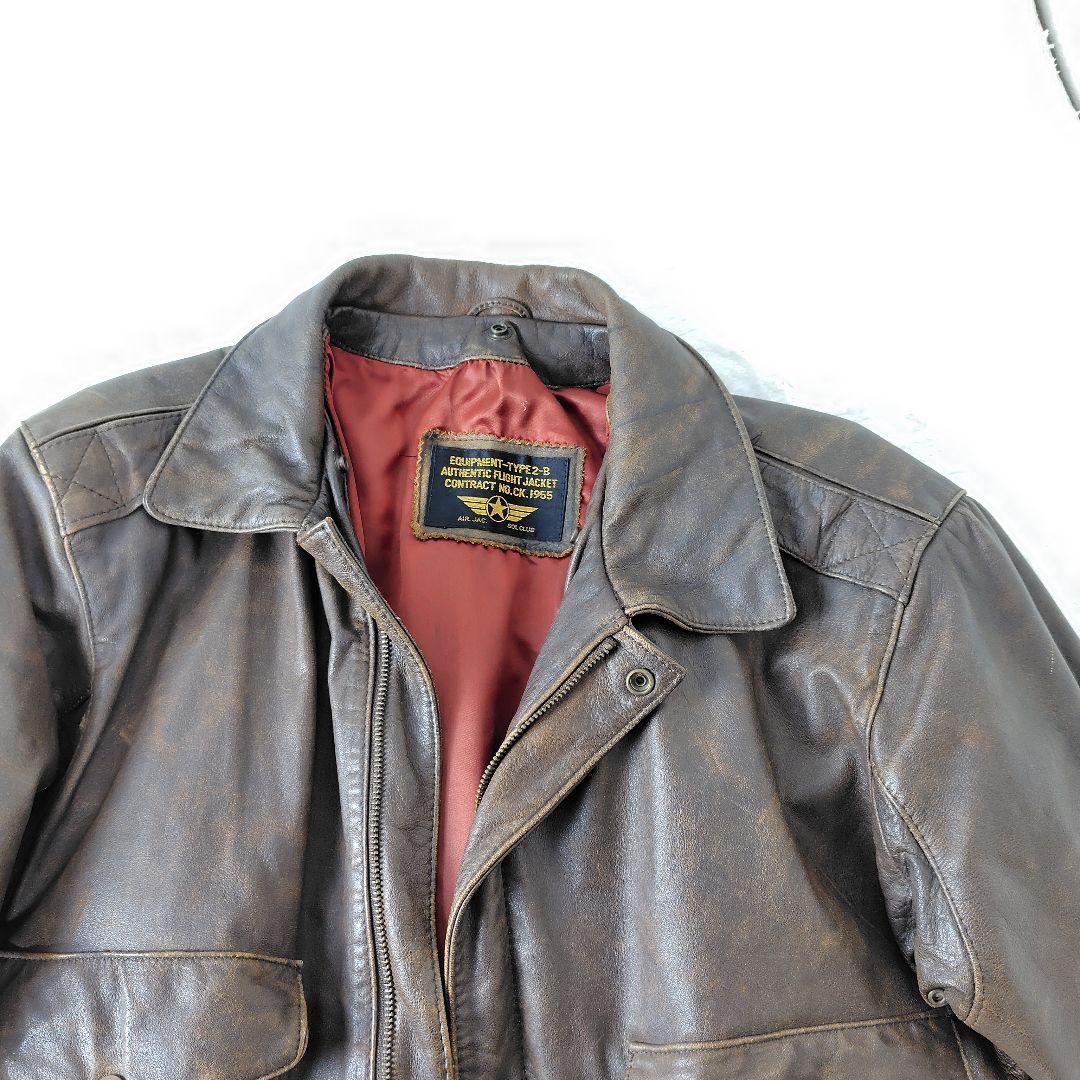 美品★フライト レザー ジャケット G-1 A-2 2-B ブラウン 本革 ボア