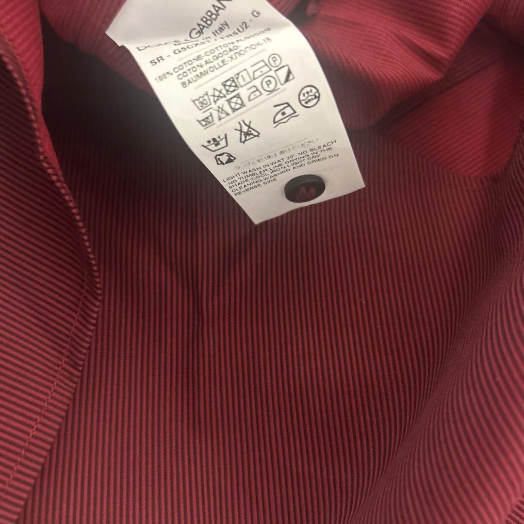 【タグ付未使用】ドルチェ&ガッバーナ gold ドレスシャツ ストライプ　赤