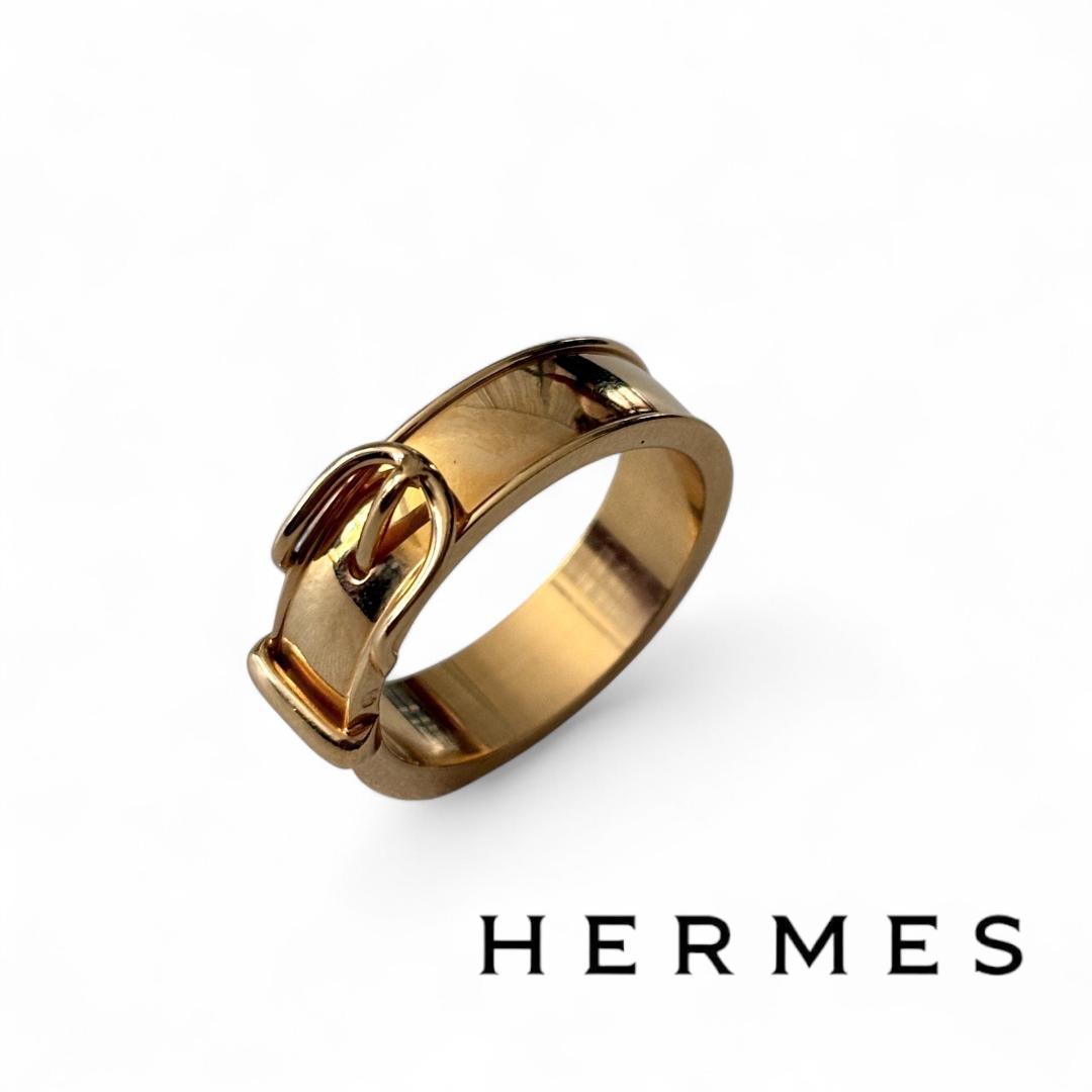 ほぼ未使用 エルメス サンチュール ベルト モチーフ スカーフリング チャーム