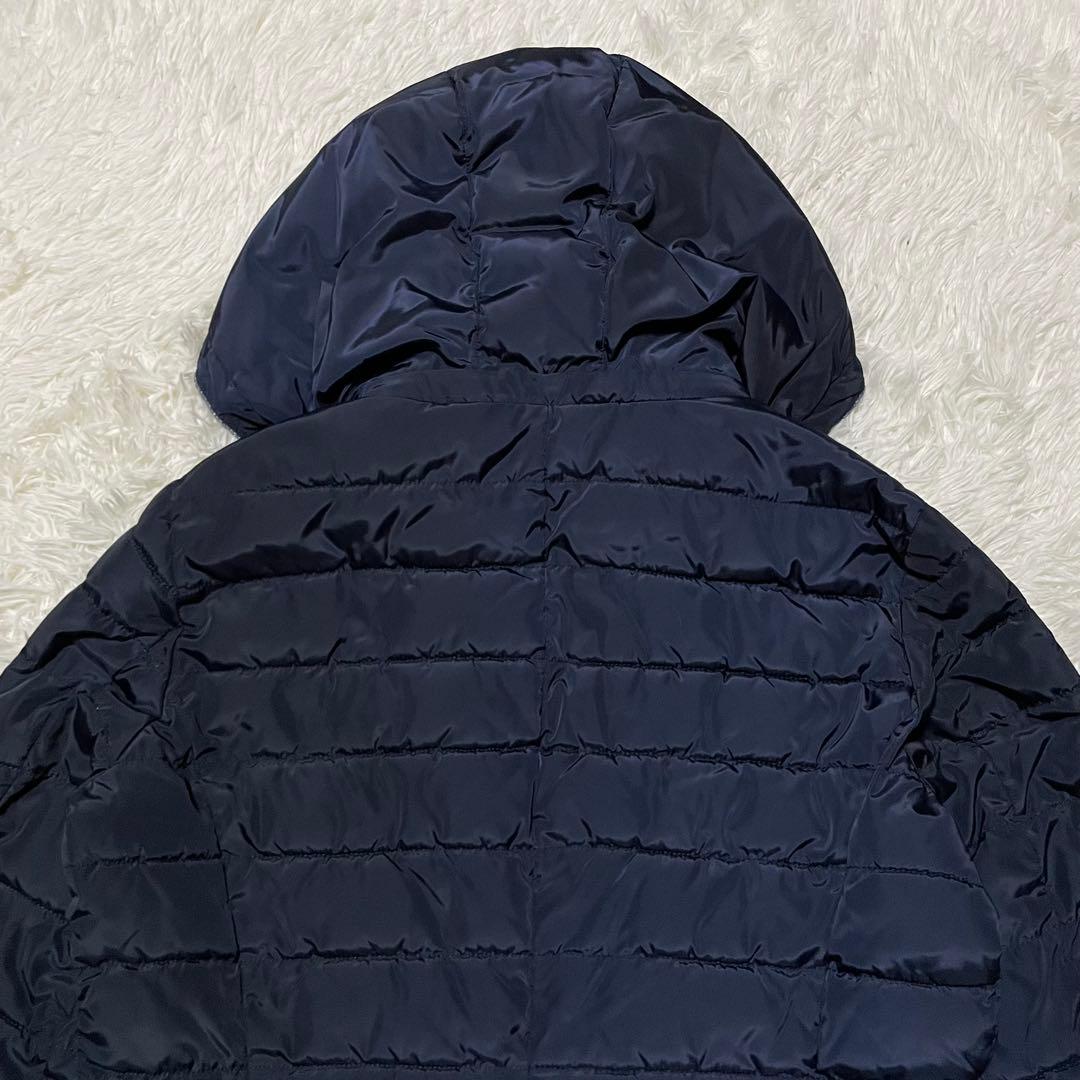 ARMANI JEANS 中綿　2way フーディ　ロングコート　AJ金具　紺色