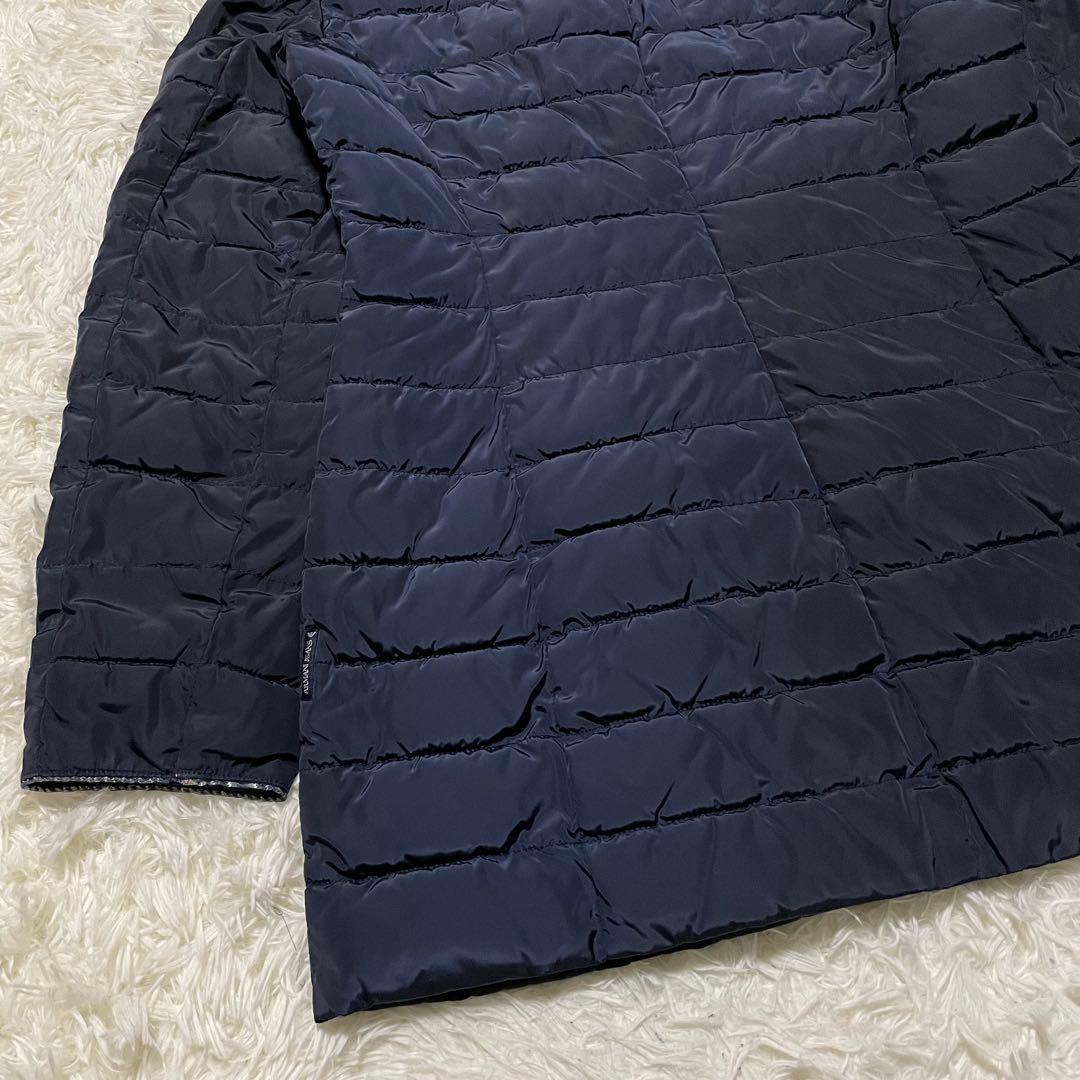 ARMANI JEANS 中綿　2way フーディ　ロングコート　AJ金具　紺色