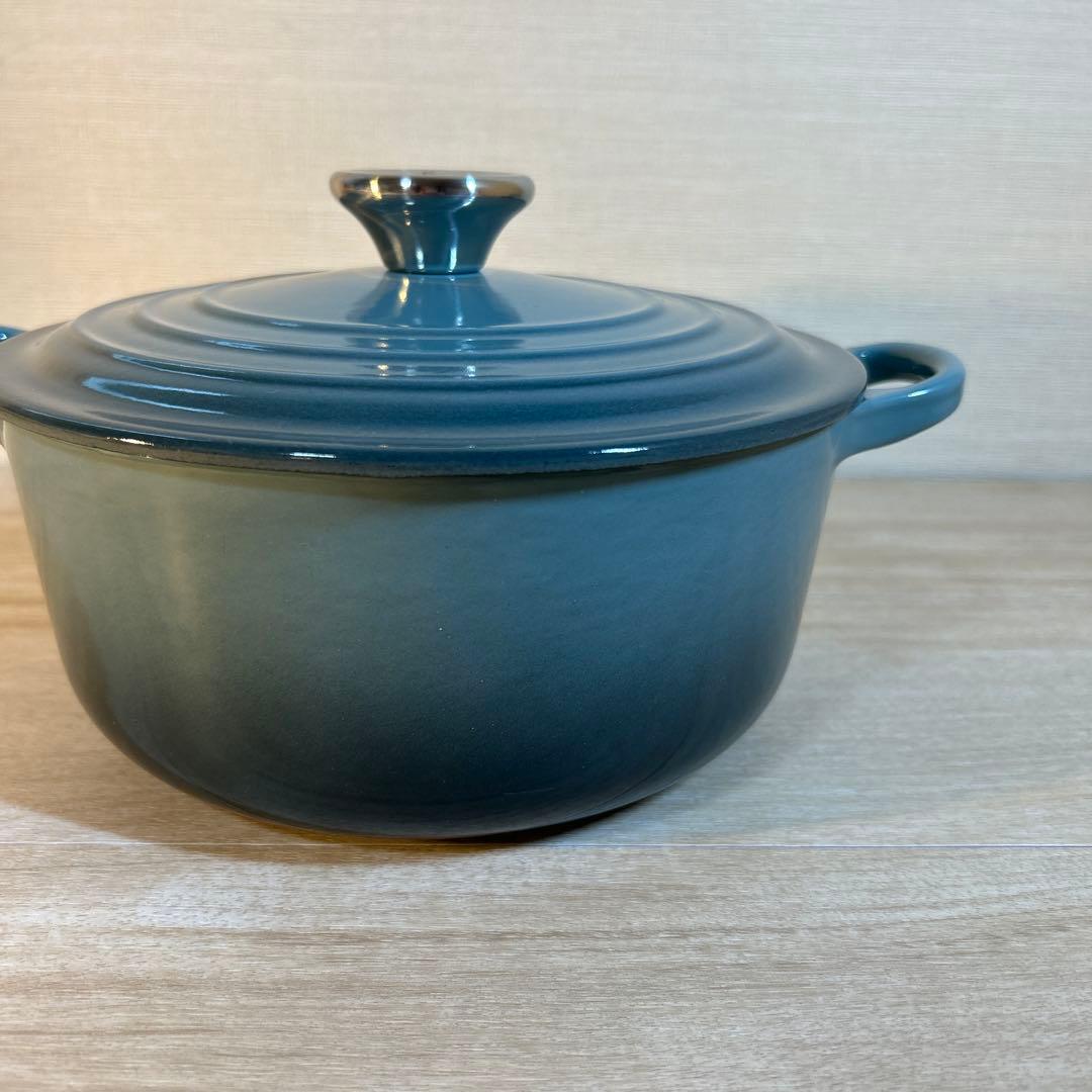 ルクルーゼ　ココットロンド　20cm マリンブルー　両手鍋　鍋