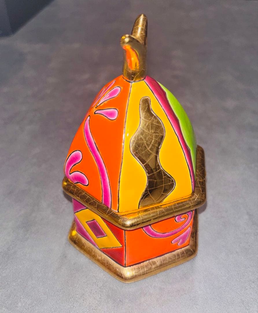 美品 エモードロンウィ JAIPUR エナメルボックス 手描き フランス製 蓋物