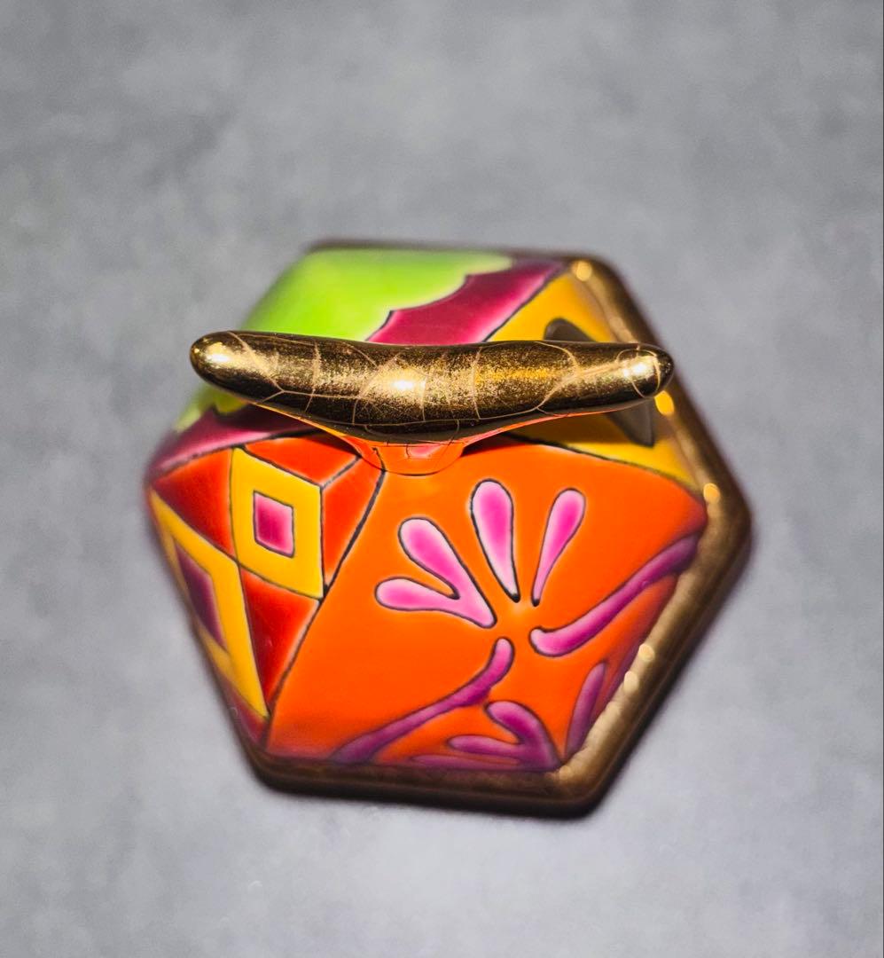 美品 エモードロンウィ JAIPUR エナメルボックス 手描き フランス製 蓋物