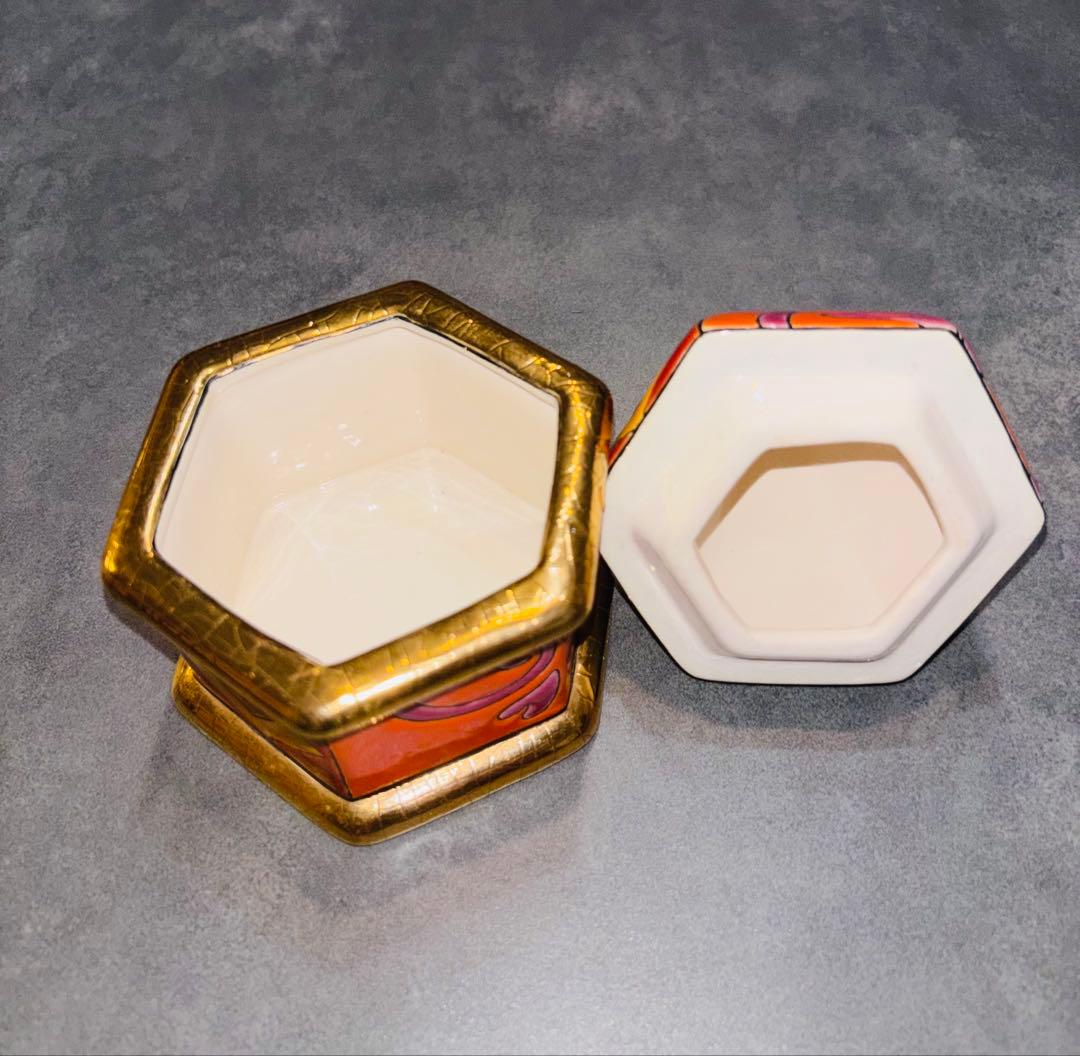 美品 エモードロンウィ JAIPUR エナメルボックス 手描き フランス製 蓋物