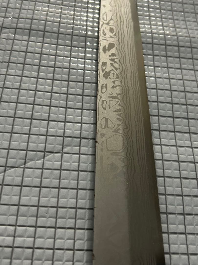柳刃包丁 包丁 300mm 安来鋼青紙２号 ダマスカス 紫檀シノギ柄 ③