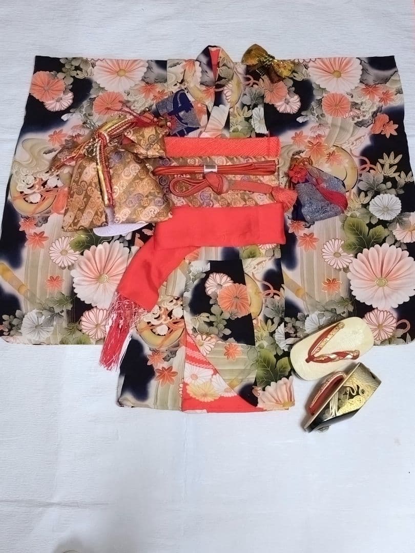 ☆貴重アンティーク正絹・美品・作り帯・箱セコ・巾着・被布・未使用こっぽり☆