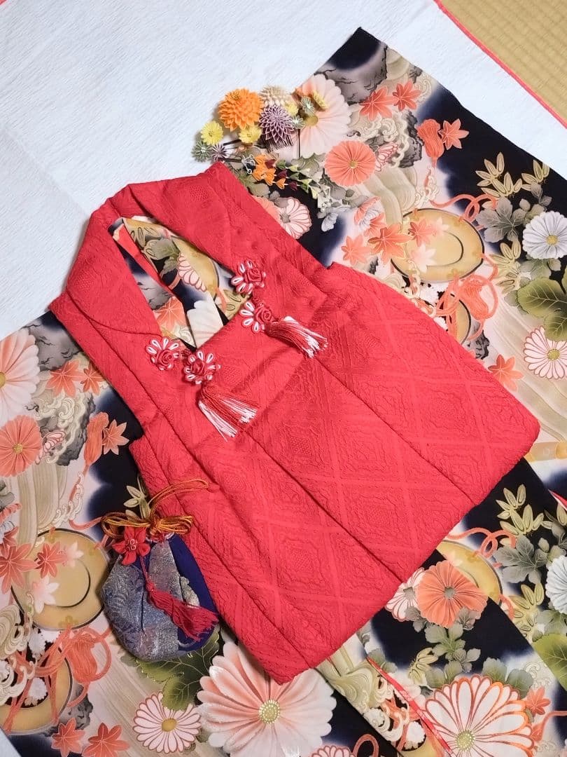 ☆貴重アンティーク正絹・美品・作り帯・箱セコ・巾着・被布・未使用こっぽり☆