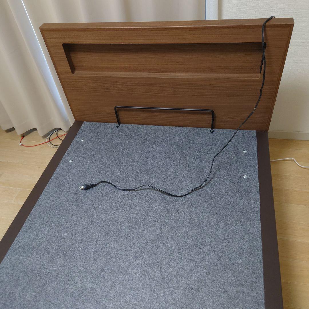 シングルベッドフレーム 収納付き ブラウン