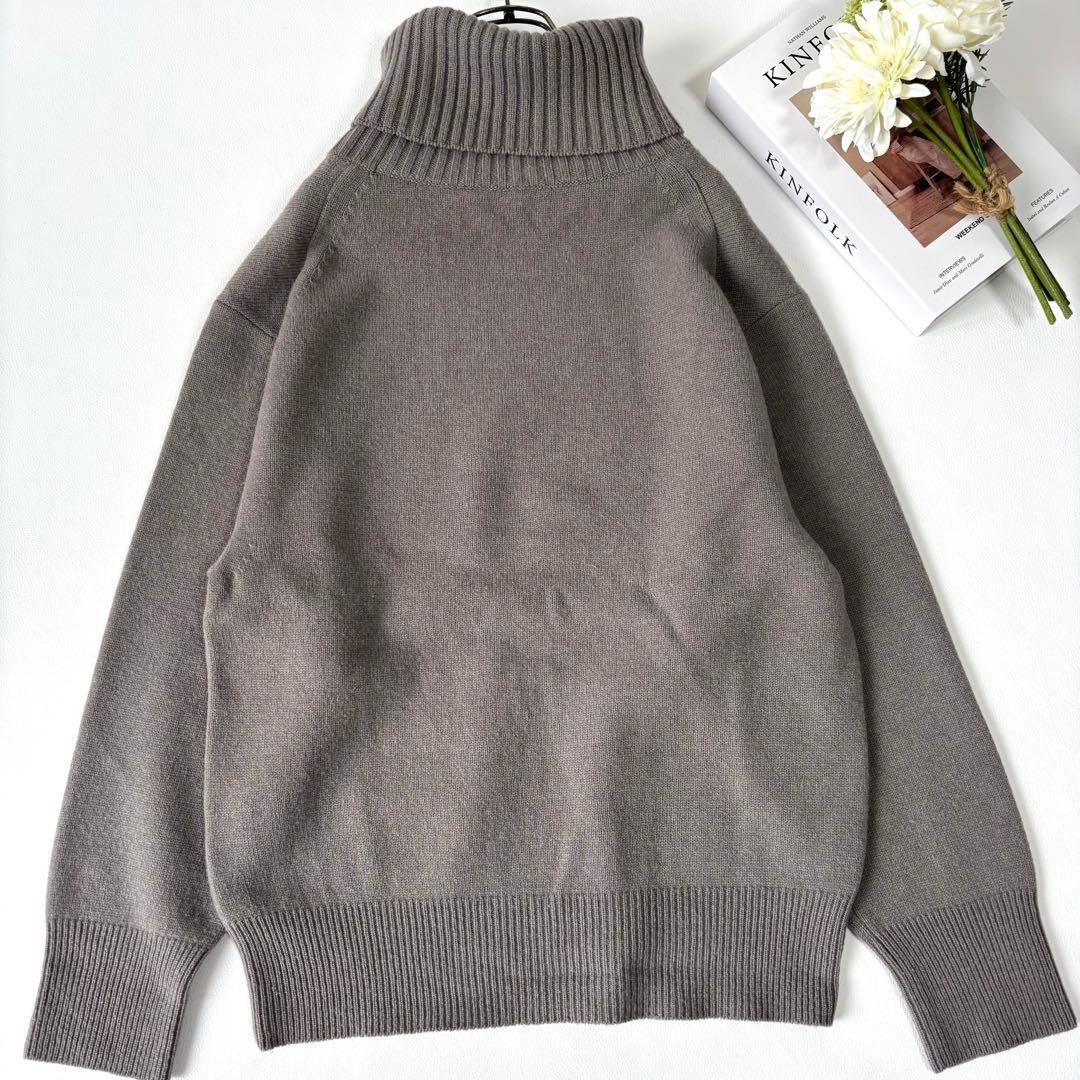 【美品】ドゥーズィエムクラス ミドルゲージタートルニット セーター F