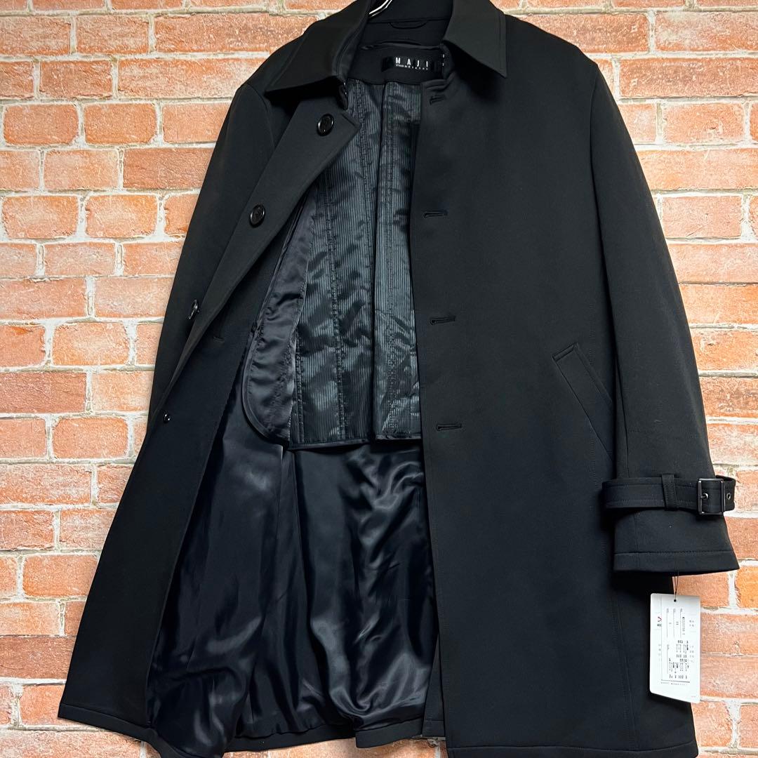 (新品)MAJI ストレッチステンカラーコート　SOLOTEX 黒　2way