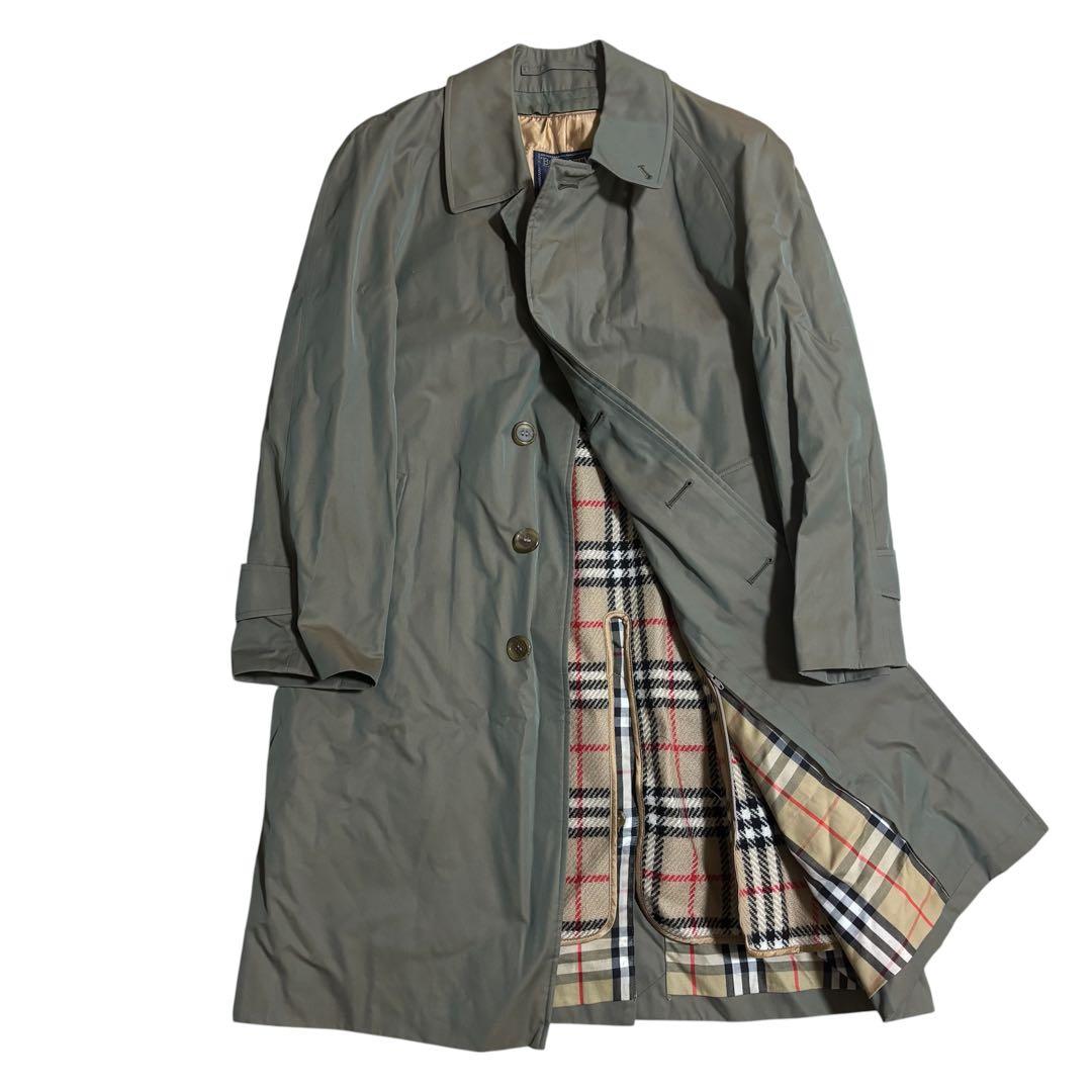 80s Burberry's ステンカラーコート ノバチェック 英国製 玉虫