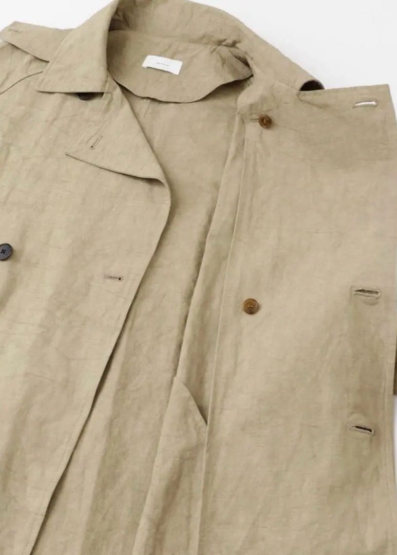 【新品タグ付】かぐれ コットンリネン オーバートレンチ ベージュ 春アウター