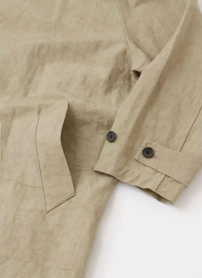 【新品タグ付】かぐれ コットンリネン オーバートレンチ ベージュ 春アウター