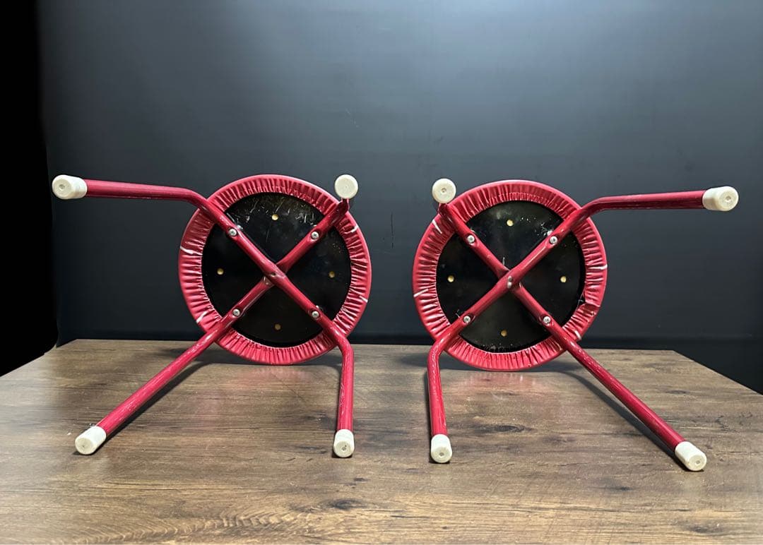 昭和レトロ レアヴィンテージ　LARK 丸椅子 スタッキングスツール 2脚セット