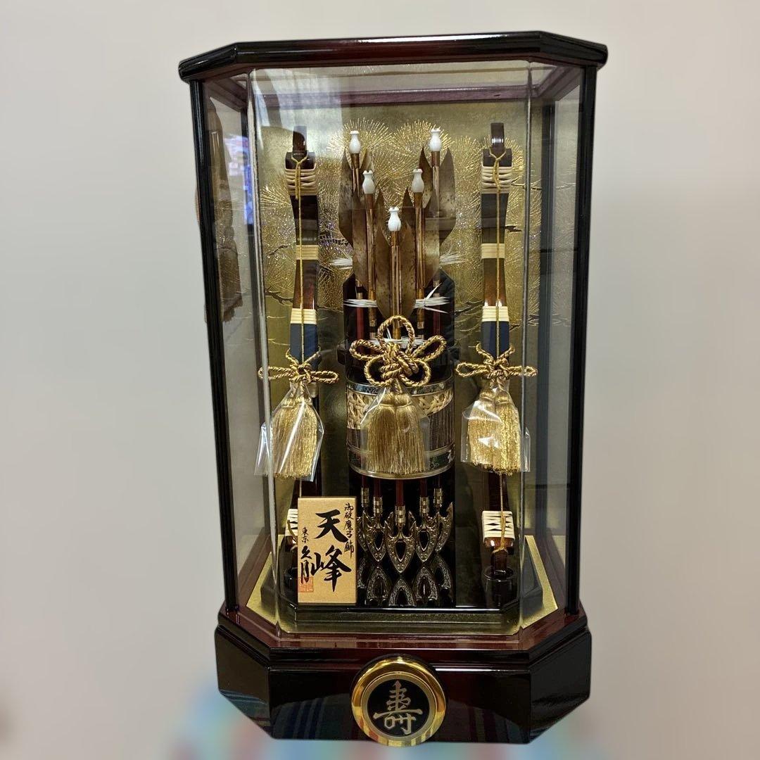 天峰 五月人形 ケース付き　13号　破魔弓ケース飾り　久月　六角アクリルケース