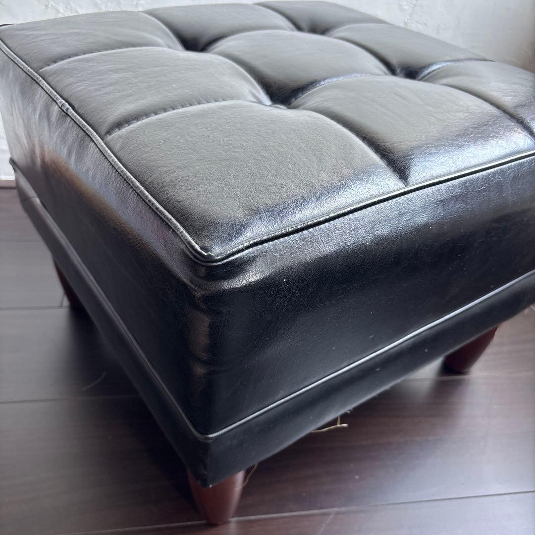 オールド カリモク オットマン スツール スタンダード ブラック ヴィンテージ②