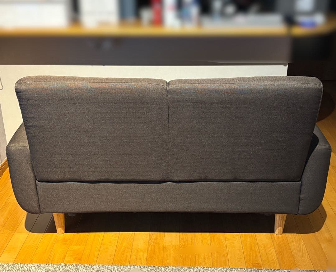 引き取り限定 2人掛けソファ ブラウン 幅146.5cm