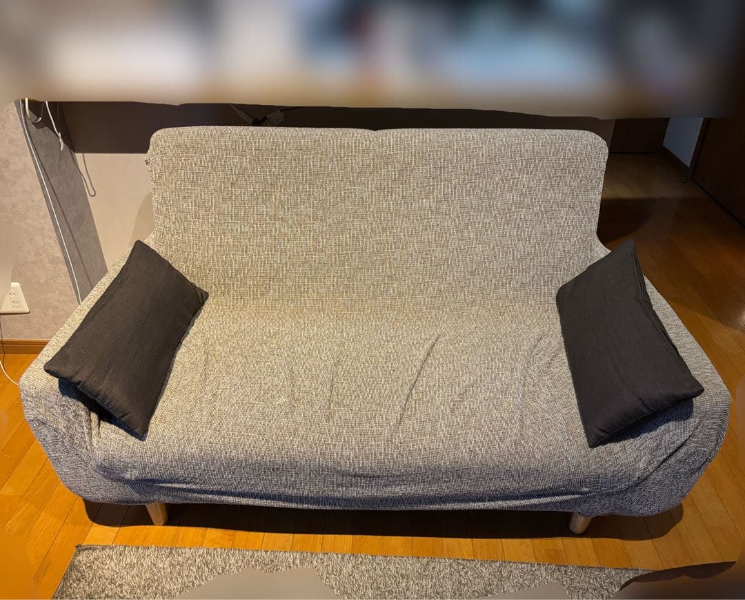 引き取り限定 2人掛けソファ ブラウン 幅146.5cm