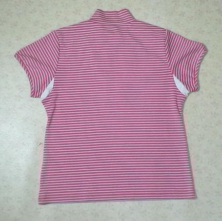 25825　FILA レディース　半袖カットソー　ピンクＸ白ボーダー　サイズXL