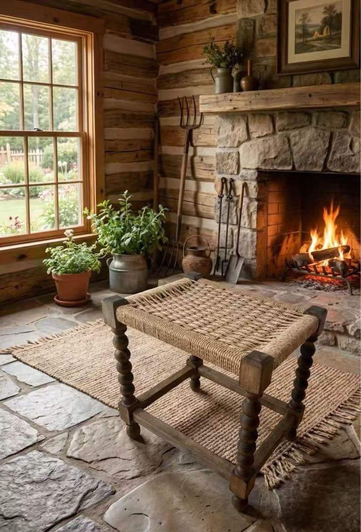 ヴィンテージ スツール 無垢 職人 英国 イギリス フランス