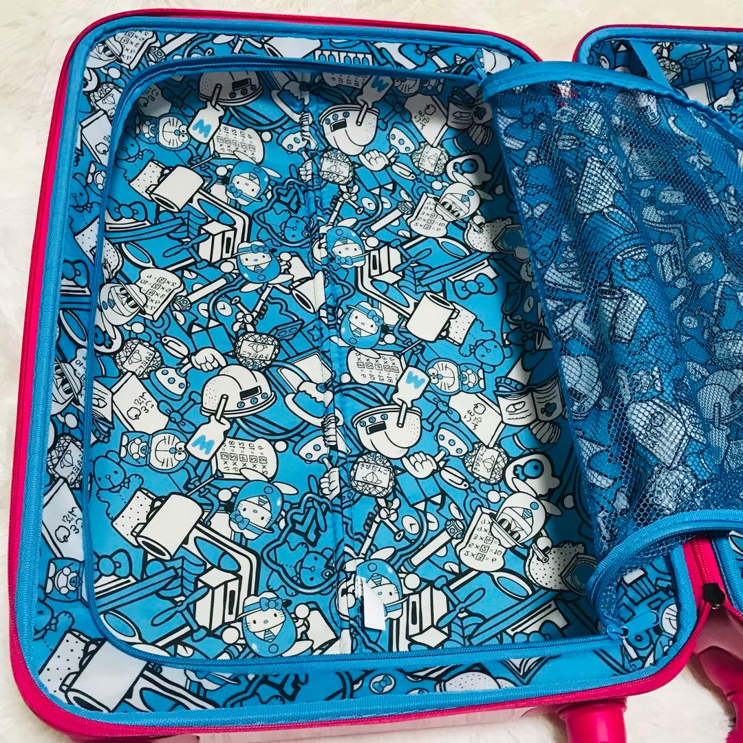 【美品】ハローキティ ドラえもん コラボ スーツケース ピンク キャリーバッグ
