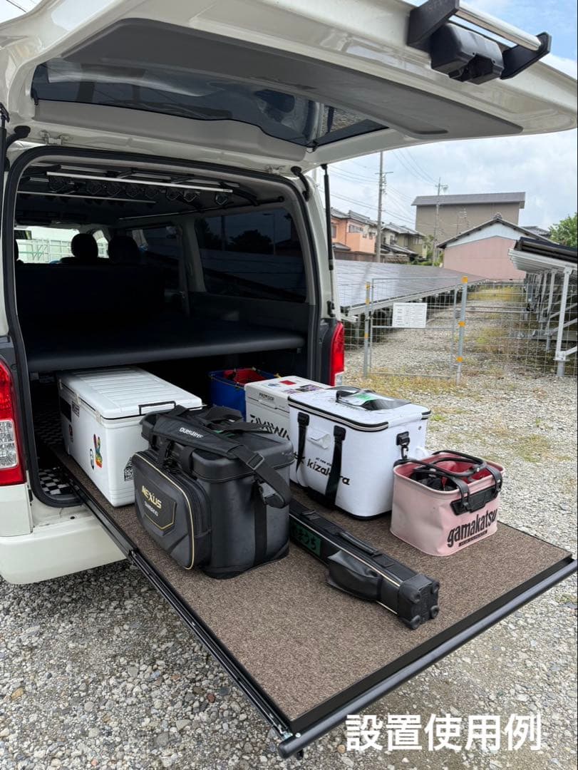 ハイエーススライドフロア150cm 黒レール、黒フェルト、引手ポール