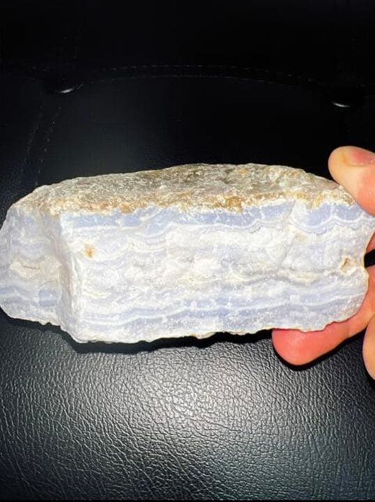 アフリカ産　天然ブルーレースアゲート原石　843g レア石