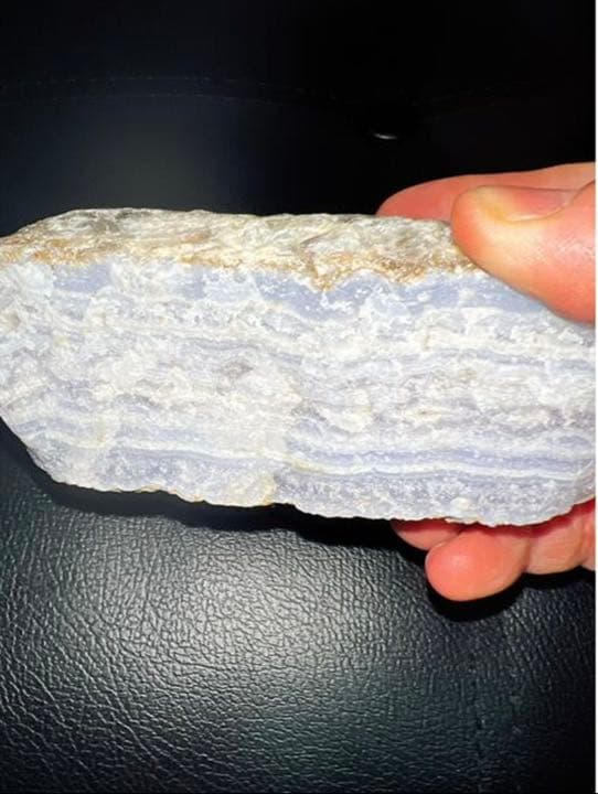 アフリカ産　天然ブルーレースアゲート原石　843g レア石