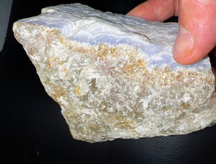 アフリカ産　天然ブルーレースアゲート原石　843g レア石